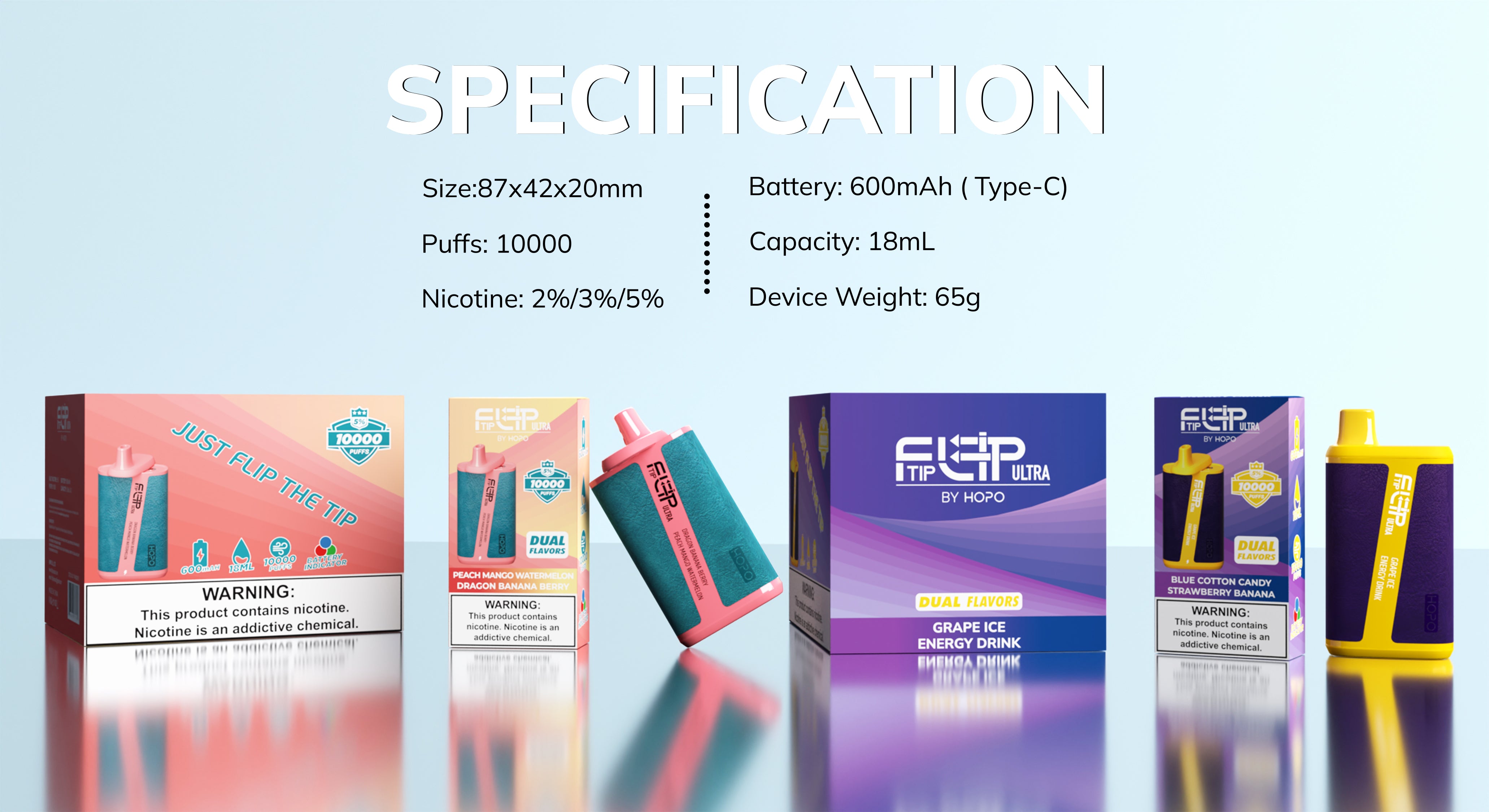 HOPO FlipTip Ultra 10000 Puffs Disposable Vape | 18ml Mesh Coil HOPO FlipTip Ultra 10000 Puffs Disposable Vape | 18ml Mesh Coil