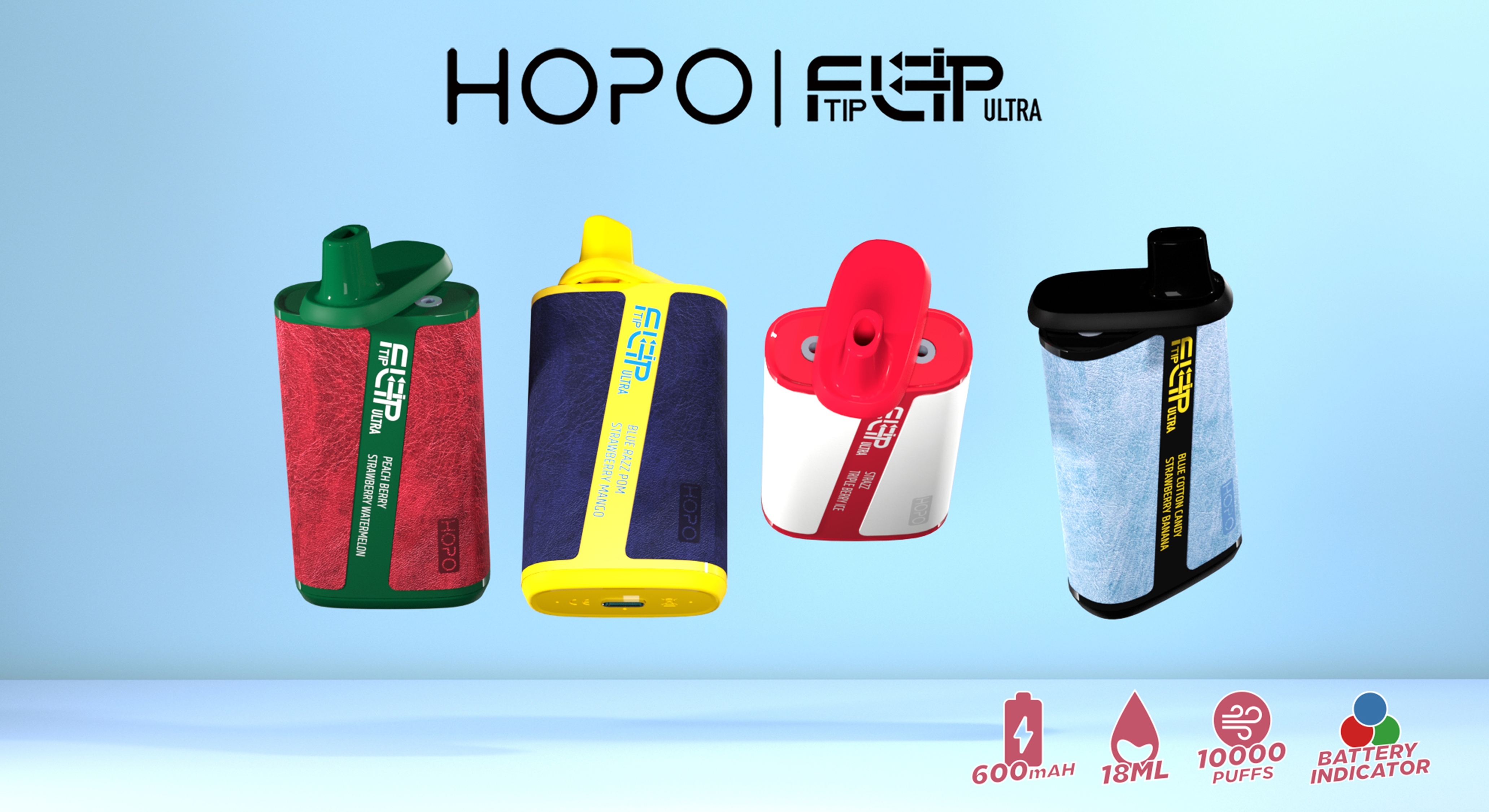 HOPO FlipTip Ultra 10000 Puffs Disposable Vape | 18ml Mesh Coil HOPO FlipTip Ultra 10000 Puffs Disposable Vape | 18ml Mesh Coil